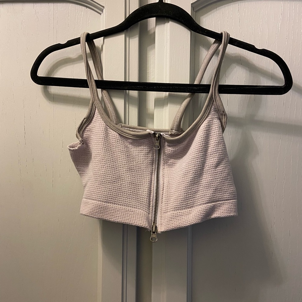 Urban Outfitters Light Gray Zipper Bandeau